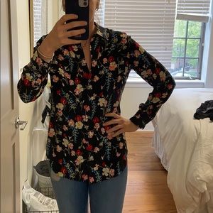 Equipment Long-sleeved Floral Blouse